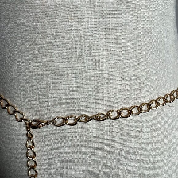 Single Strand Gold Body Chain adjustable with gold tassel charm - Picture 2 of 5